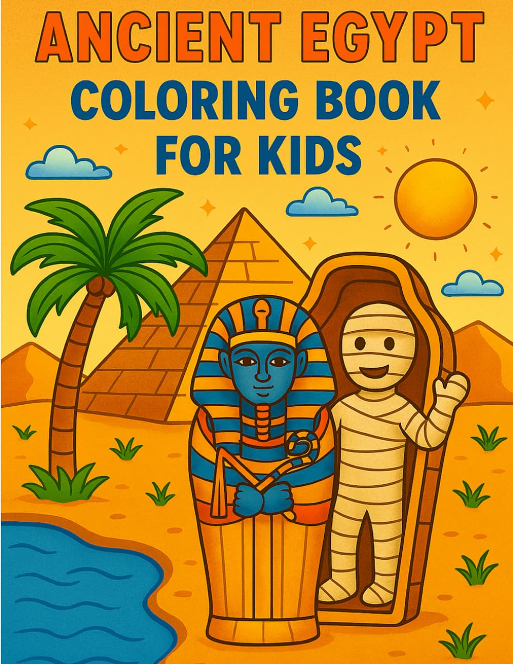 Ancient Egypt Coloring Book for Kids: Discover Pharaohs, Pyramids, Mummies, Hieroglyphs & More in Every Page!