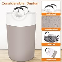 Vista 3 de BlissTotes Cesta de lavandería, cesta de lavandería, cestas plegables para ropa sucia, cesta impermeable con asas de aluminio protegidas de espuma