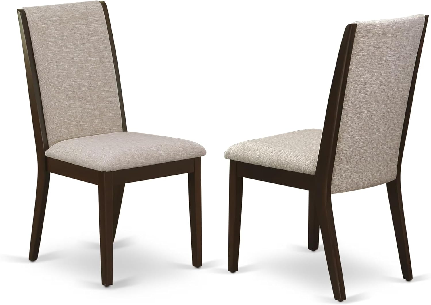 East West Furniture ALALA9-83-04 9 Piece Dining Room Set Includes a Rectangle Removable Leaf Kitchen Table and 8 Light Tan Linen Fabric Parsons Dining Chairs, 42x92 Inch, Walnut