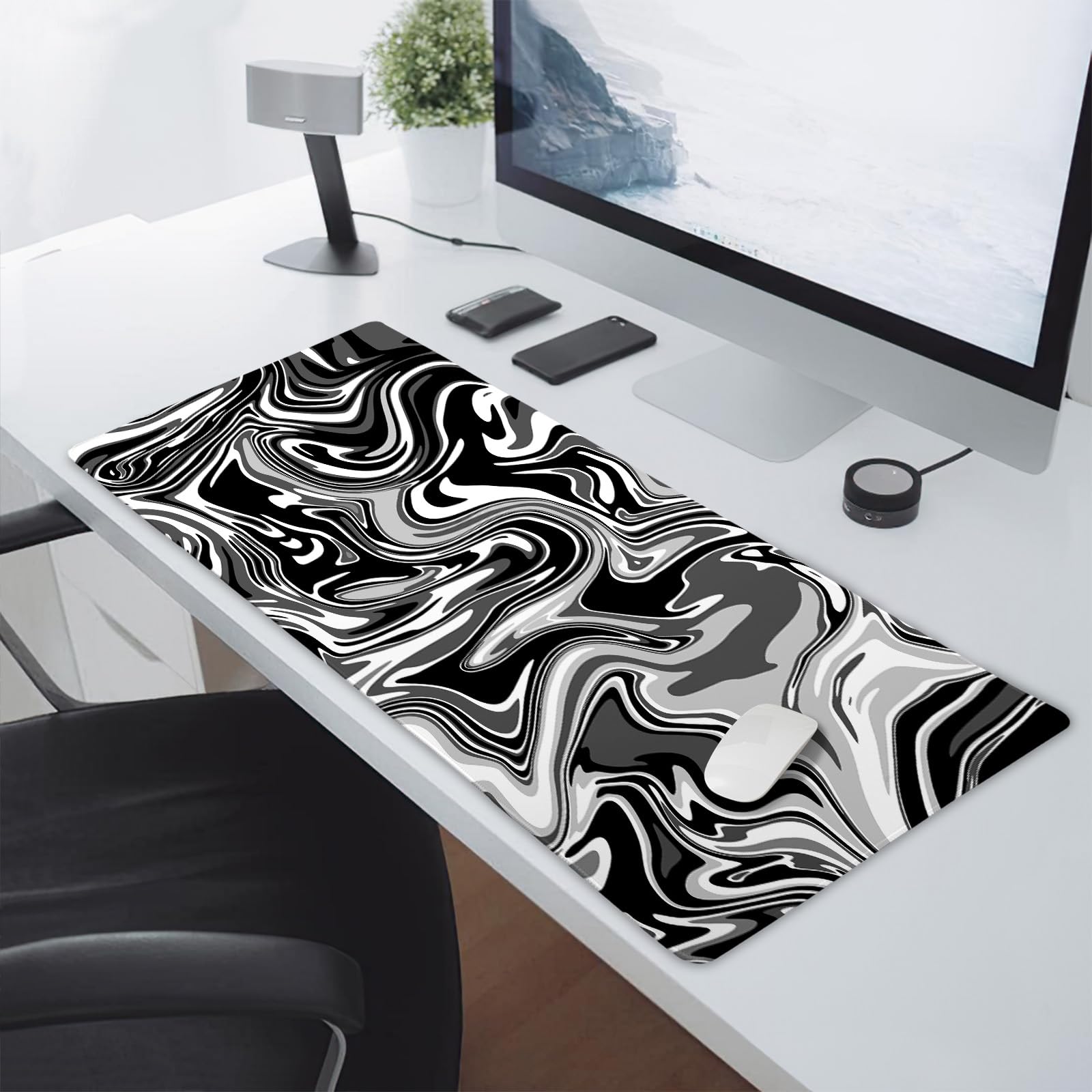 Large White Gaming Mousepad Rubber Desk Mat Extended Size 35.4 × 15.7 In For Mouse And Keyboard From Mouse Pads & Wrist Rests - Price 37.48 - View #2