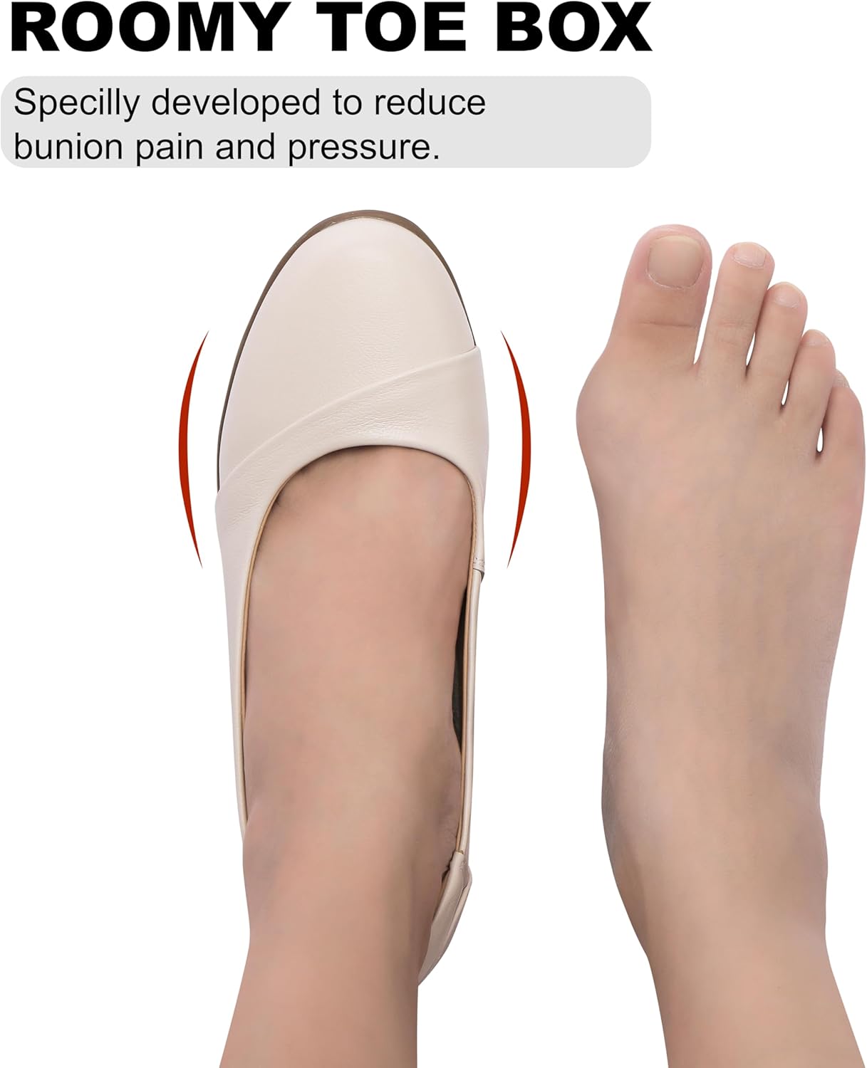 Women Bunion Dress Leather Shoes Low Heel Orthotic Wedges Orthopedic Loafers Work Pumps - Image 2