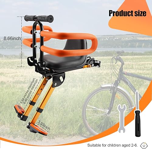 Miniatura 4 de Asiento de bicicleta para niños con accesorio para manillar, asientos de bicicleta para niños desmontables montados en la parte delantera con