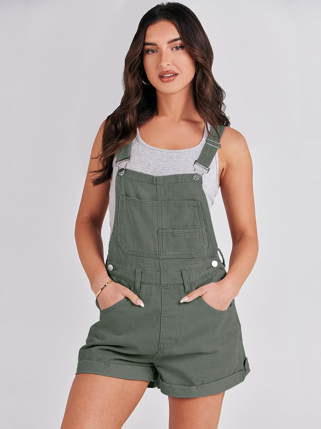 ANRABESS Overalls for Women Denim Shorts Overalls 2026 Summer Casual Loose Fit Adjustable Rompers Jean jumpsuit Bib Shortalls - Image 5