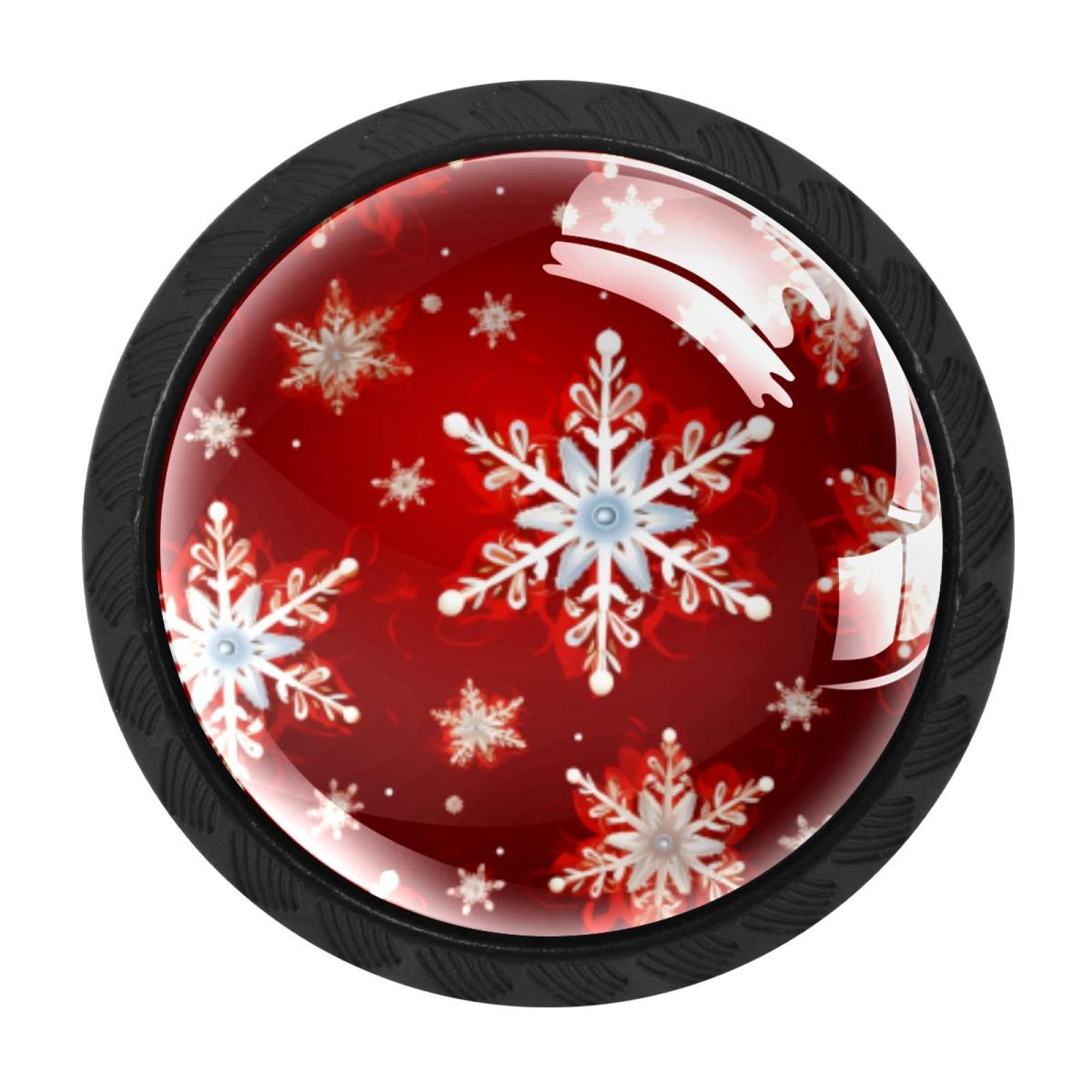 CHENZZZZ 4 Pack Christmas Snow Kitchen Cabinet Knobs Drawer Knobs Door Dresser Handles for Personalized Gifts Great for Any Occasion