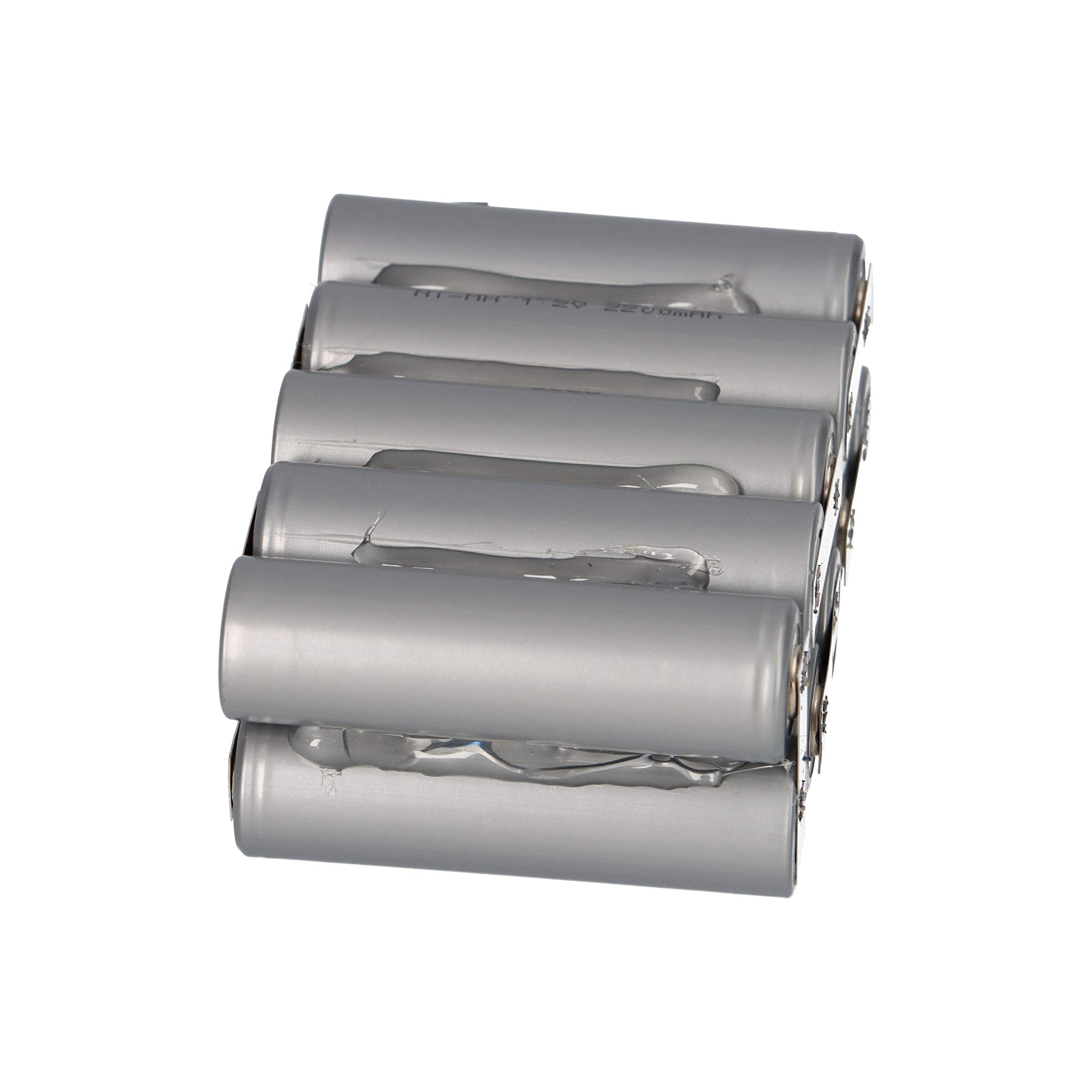 Lot de 10 piles AA Mignon 12 V 2200 mAh NiMH avec cosse à souder F2x5 – Batterie Sub C SC 2-0 Ah 4-8 V – Longue durée