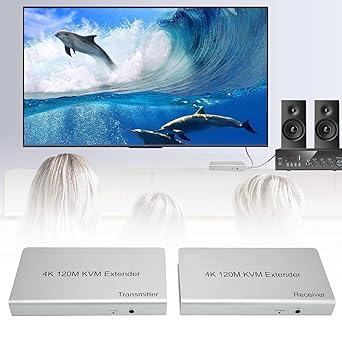 Ubersweet HD Multimedia Interface Fiber Extender, Delayless KVM Extender 100?240V Plug and Play 4K 60Hz for PC (EU Plug)