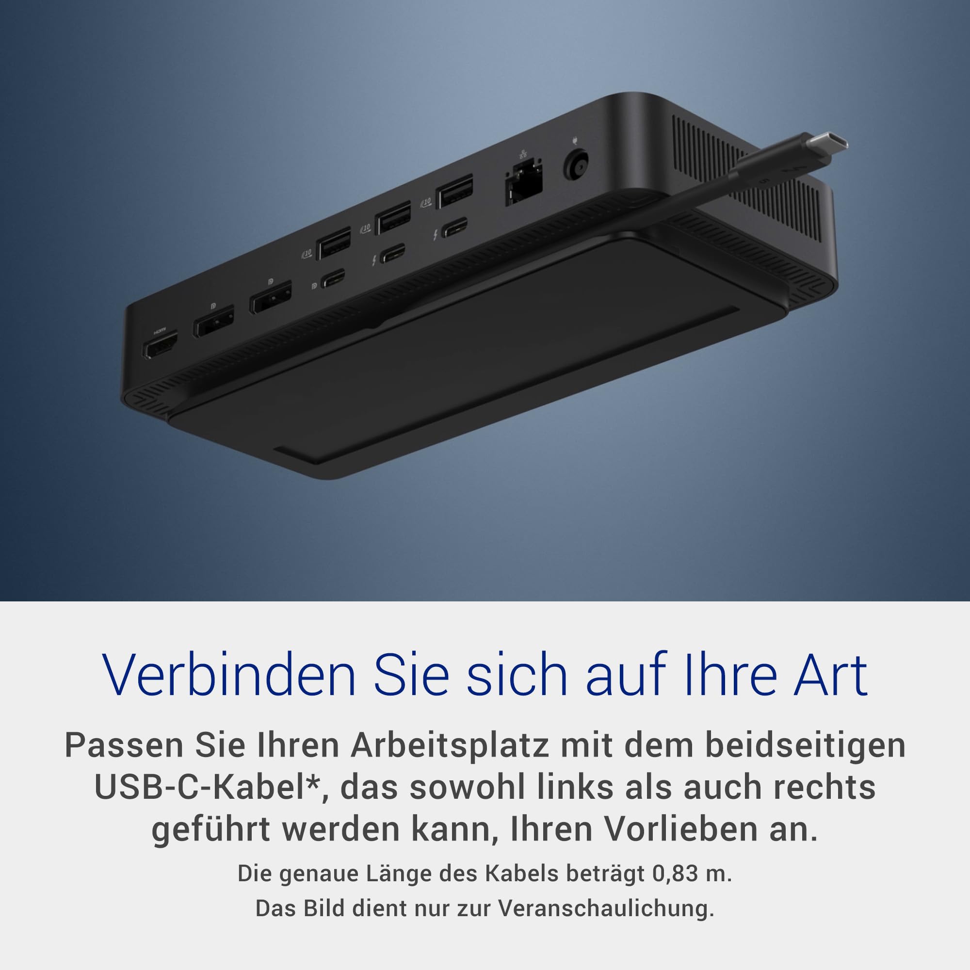 Dell Pro Thunderbolt 5 Intelligente Dockingstation SD25TB5 – Stromversorgung bis 300W, unterstützt 4 Displays 4K 120Hz/8K, 6X USB, HDMI 2.1, DP 2.1, 2.5GbE, Remote-IT-Management, kompaktes Design