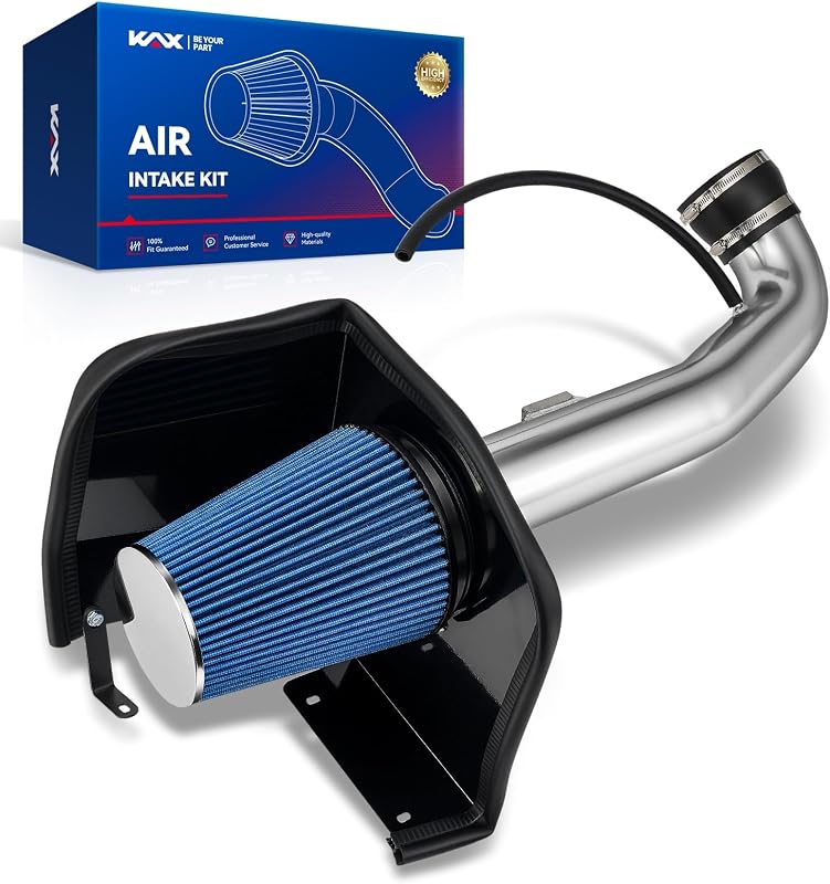 Kit de admissão de ar frio KAX 8,89 cm para Chevrolet Silverado 1500 2010-2013 4.8/5.3/6.2L – Azul