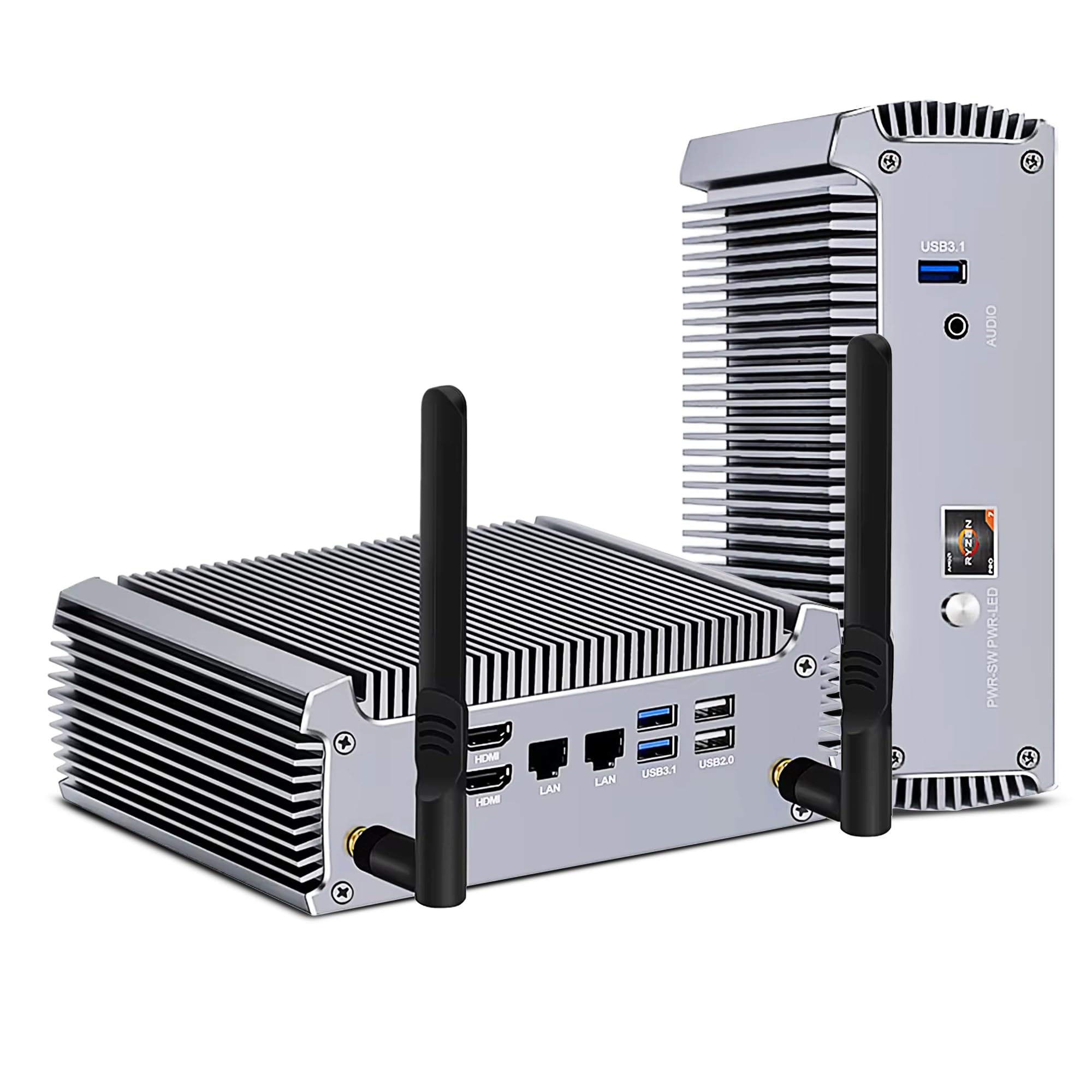 Micro Firewall Appliance Ryzen 5 4500U Fanless Mini PC Dual LAN Ports Support AES-NI Barebone Router PC 3