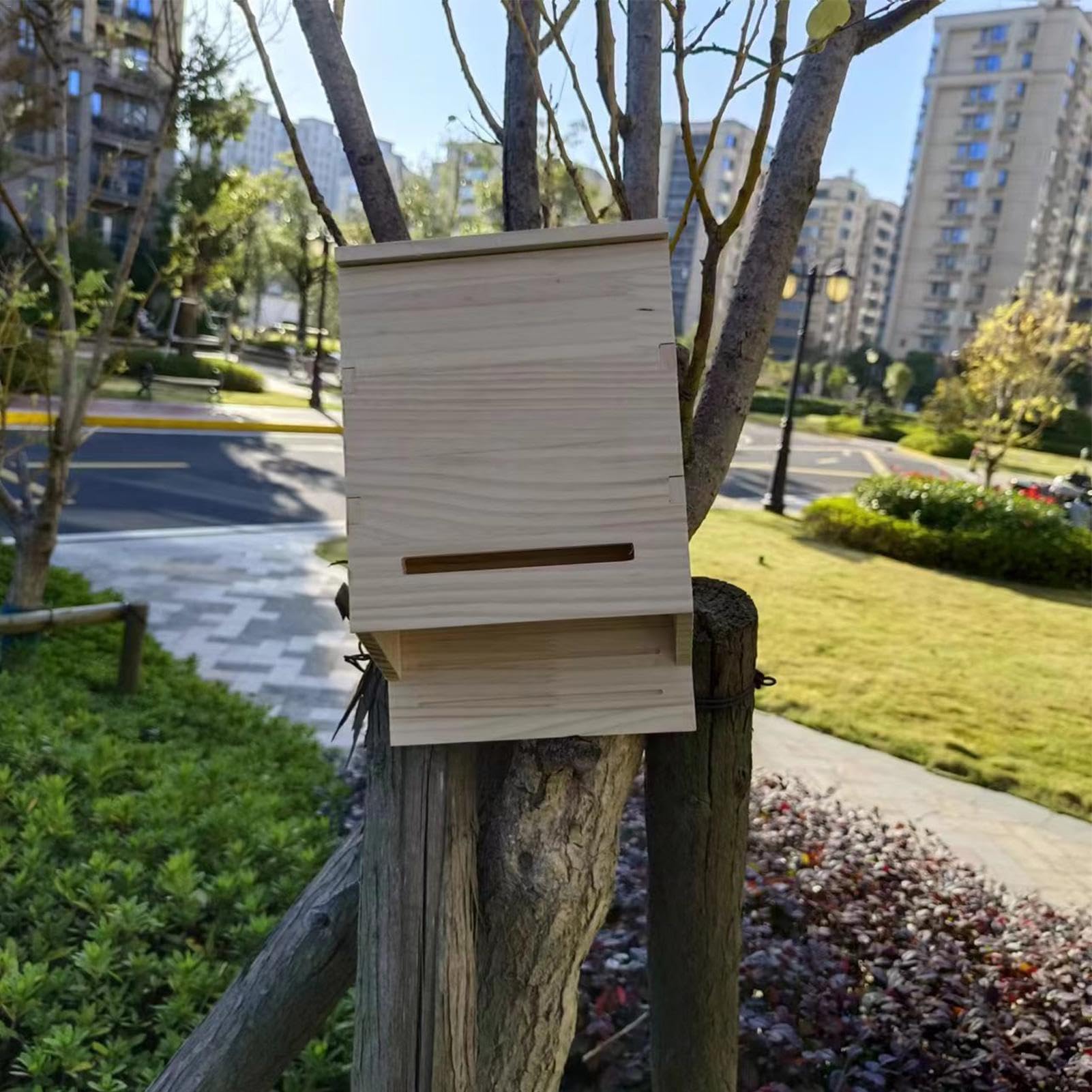 Casa de murciélagos – Refugio de Madera para murciélagos, Gallo Artificial para murciélagos para aterrizar y pozar, Resistente a la Intemperie para jardín y Patio Trasero