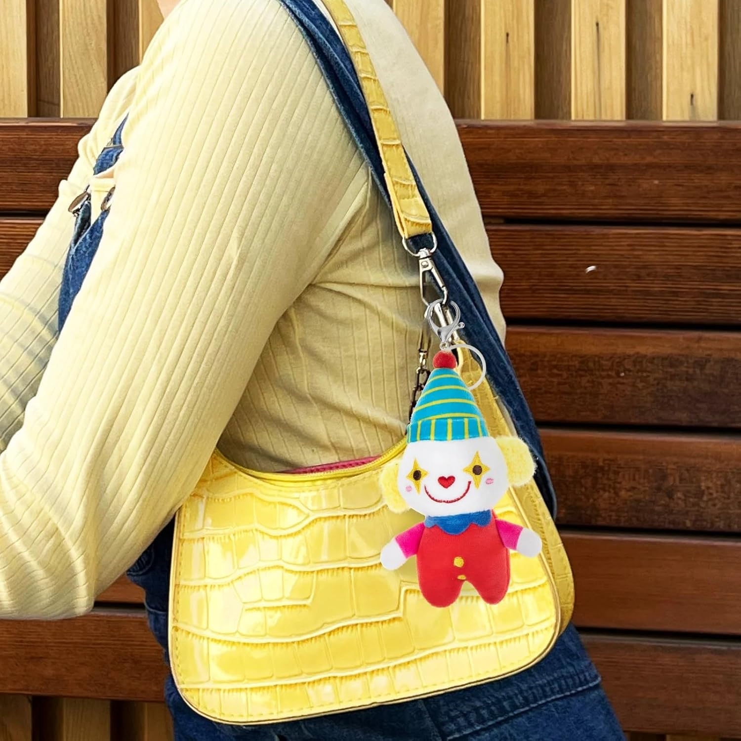 LUOZZY 2 Pcs Plush Clown Keychain Stuffed Doll Keychain Pendant for Backpack Bags - Image 4