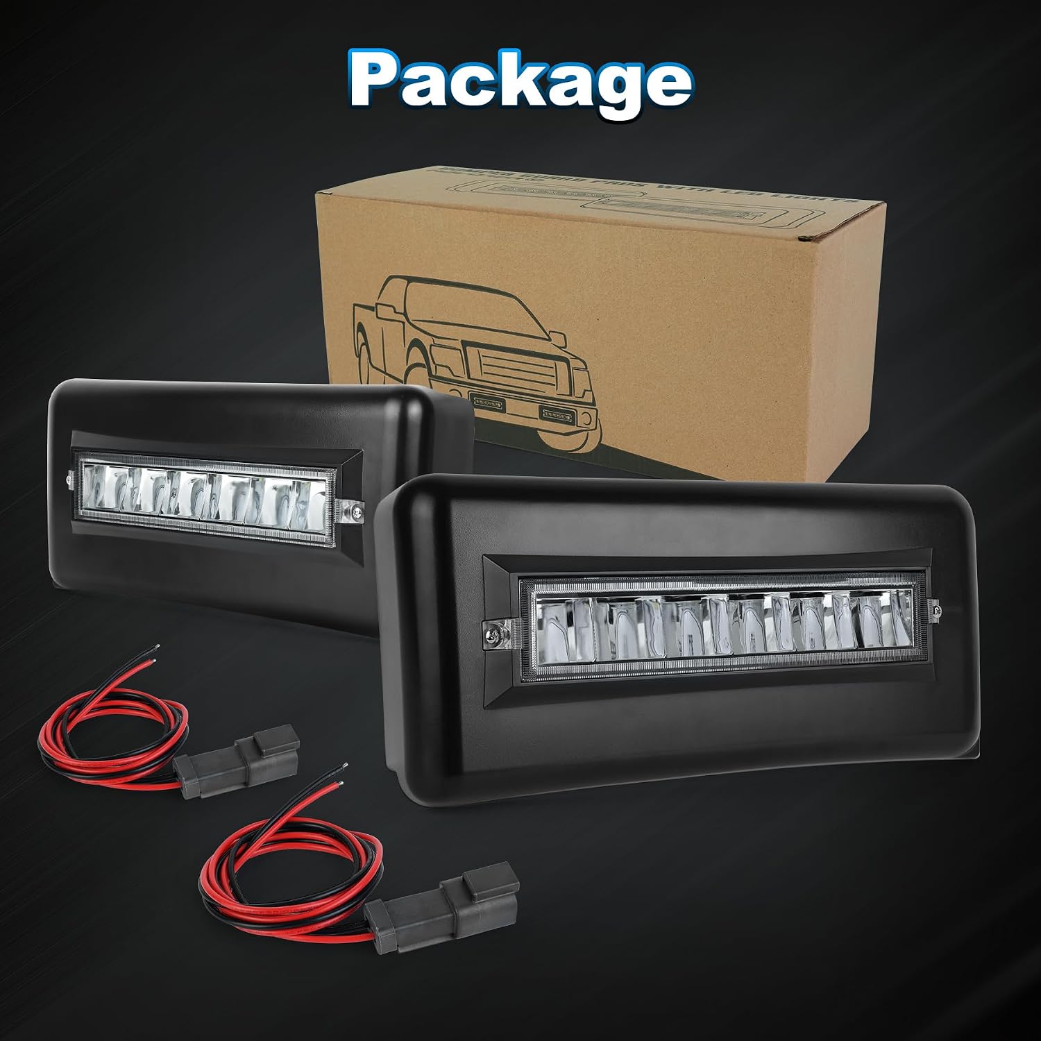 MOVOTOR Bumper Guard Pads with Led Lights,Front Bumper Cover Insert End Caps Replacement for 2009-2014 Ford F-150,Pack of 2 (Left&Right)