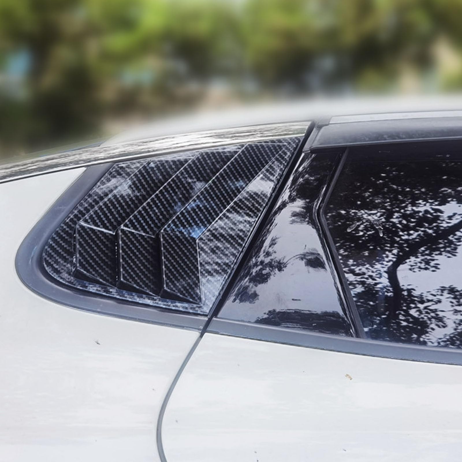 2 sztuki do KIA K5 2016-2019 Tylne okiennice samochodowe żaluzje boczne, osłony, wykończenia, akcesoria zewnętrzne ABS, B Carbon Fiber Look