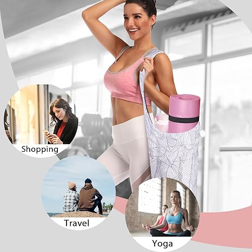 Miniatura 6 de IwIeIaIrI Bolsa para esterilla de yoga para mujer con bolsillo de gran tamaño y bolsillo con cremallera, accesorios de regalo de yoga con correa