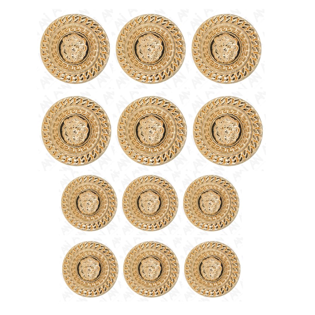 Ani Accessories Lion Suit Button Metal Shank for Coat Blazer Suit, Sherwani & Bandhgala Pack of 12 (Silver)-picture-40