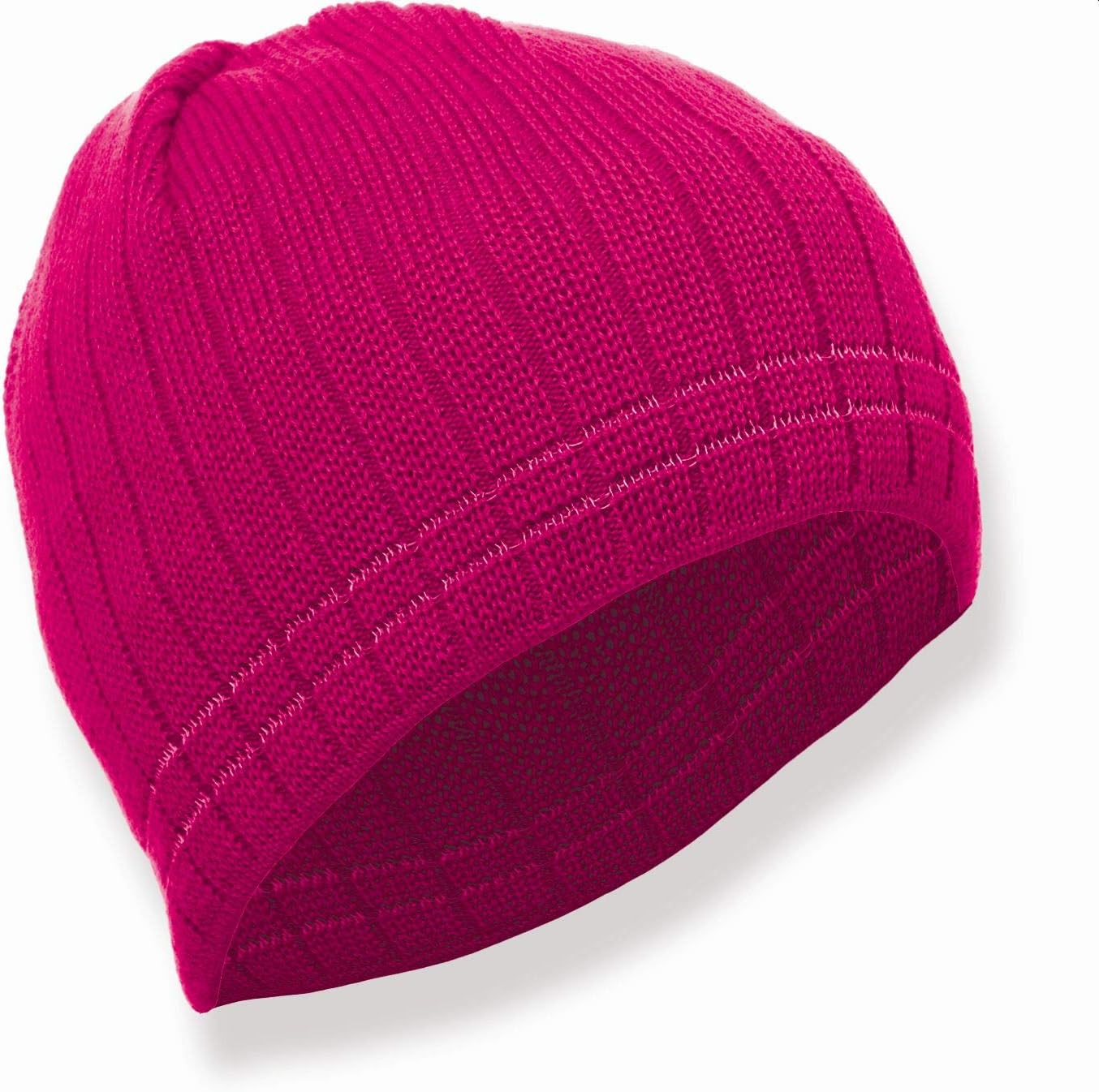 Matt Knitted Windstopper Reflex Hat with, Men, fuchsia