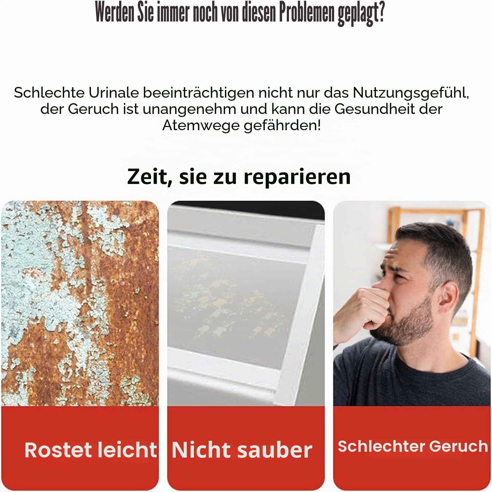 Urinal für Herren, Wandmontage, Edelstahl, 100 cm, mit Ablaufrohr, platzsparendes Urinal für Schulen, Krankenhäuser, Bars und Orte