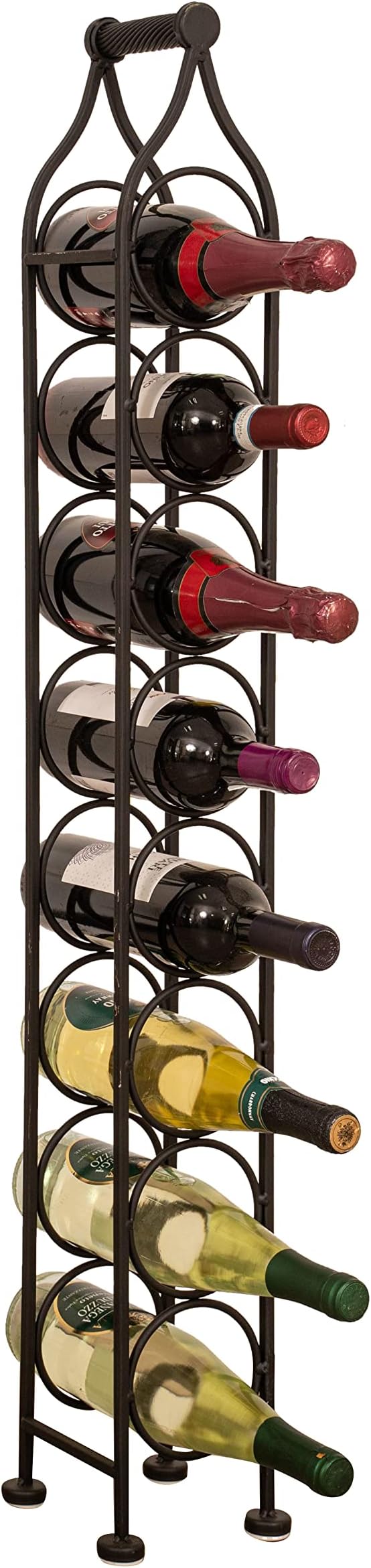 Cantinetta Portabottiglie In Bambù Da 3 Pezzi: Ideale Per Conservare 5 Bottiglie Di Vino In Orizzontale - 6