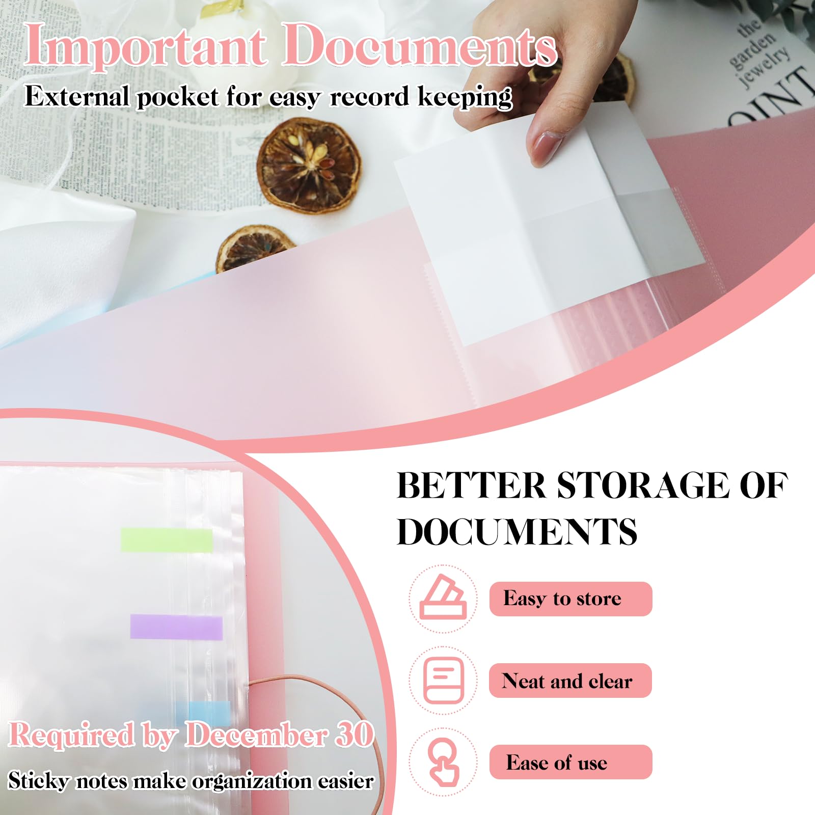 ZOCONE 2 Pcs A4 Display Folder Total 200 Pockets, A4 Display Book Folders Document Book - Image 4