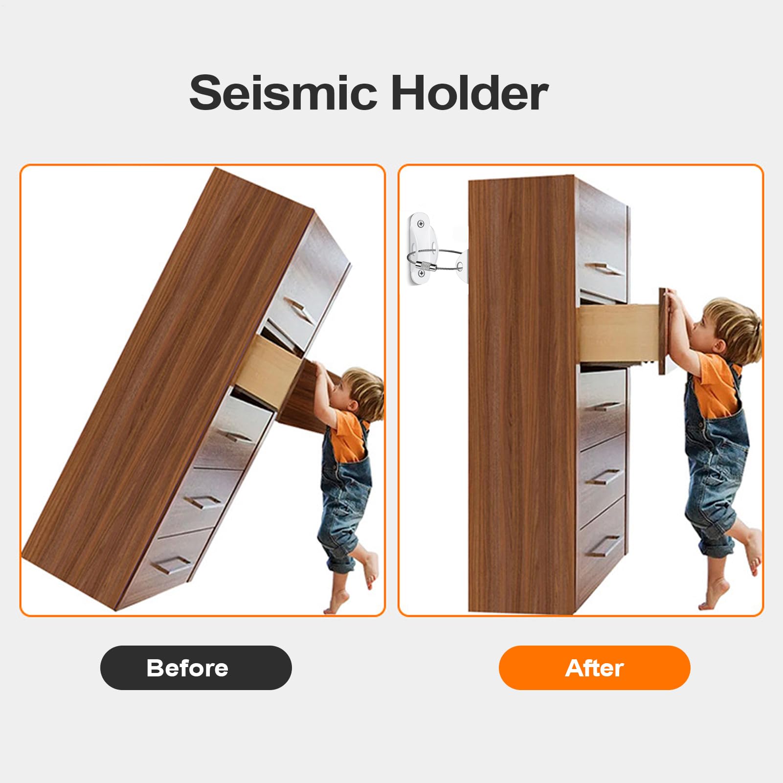 Furniture Safety Straps, Metal Anti-Tip Kit, Dresser Safety Bracket, Anti-Tip Wall Connector, Child Safety Furniture Strap, Pet Safety Furniture Strap, Secure Furniture To Wall, Anti-Tip Furniture Kit