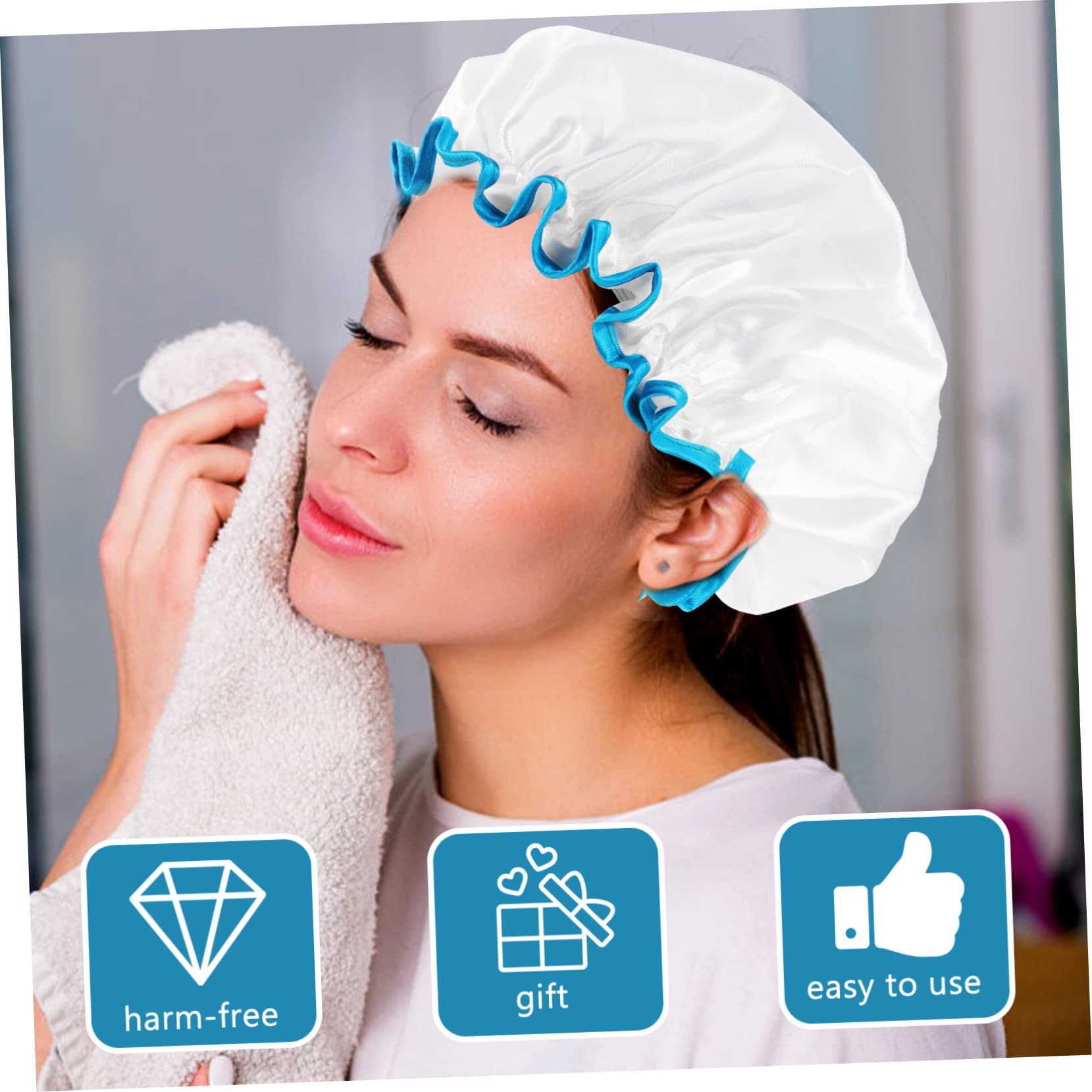 FOMIYES 2 Juegos de Gorros de Reutilizables para Mujer Cubrecabello Elástico para Baño Salones de Belleza Lavado Facial 4 Unidades