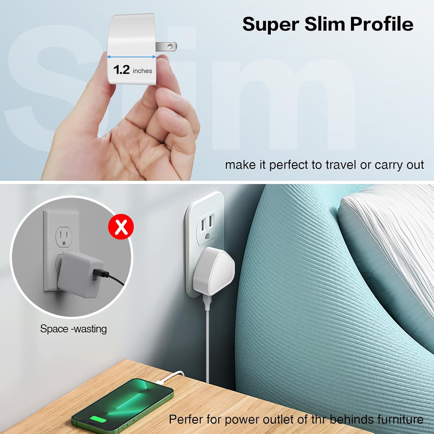 3-Pack USB C Charger Block, 40W 4 Port Flat Fast USB C Wall Charger PD 3.0 Power Adapter Multport Type C Charging Plug Brick for iPhone 16 15 Plus 14 13 12 11 Pro Max XS XR 8,Samsung,Tablet - Image 5