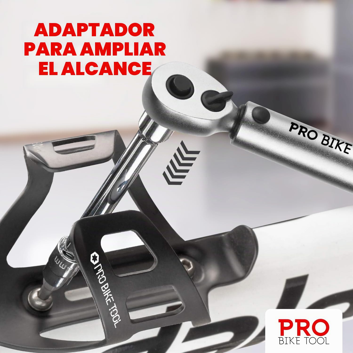 PRO BIKE TOOL 1/4 Llave Dinamometrica para Bici, kit de mantenimiento para bicicletas de carretera y montaña, incluye casquillos Allen y Torx - Kit Llave Dinamometrica Professional para uso preciso