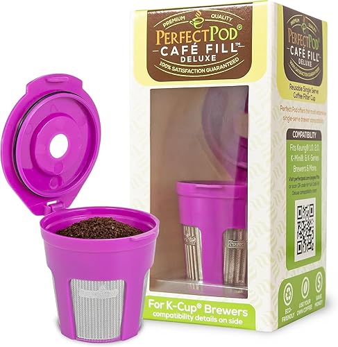 Miniatura 8 de Café Fill Deluxe por Perfect Pod reutilizable K Cup Coffee Pod  Compatible con Keurig 2.0 1.0 K-Mini Plus K-Classic K-Elite K-Latte K-Compact K-Cafe