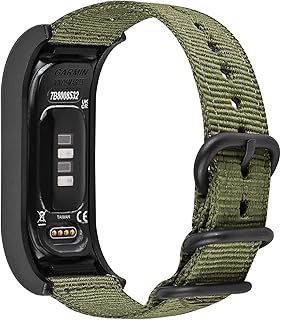 C2D JOY Canvas Nylon Bands Compatible with Garmin Vivosmart 5 tracker Replacement Bands with Case-Army Green