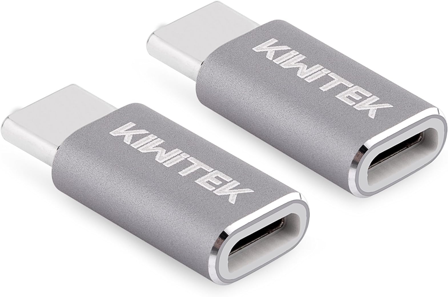 USB Type C to Micro USB Adapter, Aluminum Casing USB-C Charge & Data Sync (480Mbps) Converter for MacBook 12", ChromeBook Pixel 2nd, Pixel C, Galaxy TabPro S 12", Nexus 5X / 6P, Huawei P9, LG G5, HTC 10, Lumia 950 / 950 XL, OnePlus 2 / 3, and More [PACK OF 2, SPACE GREY]