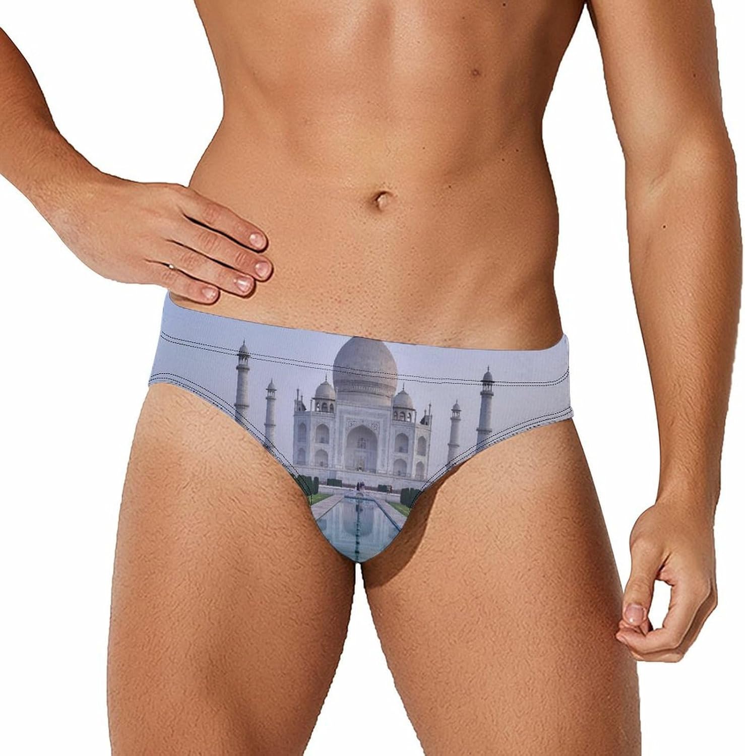 Taj Mahal Thailand Mens Swim Briefs Print Bikini Swimwear Sport Swimsuit Surf Shorts Trunks