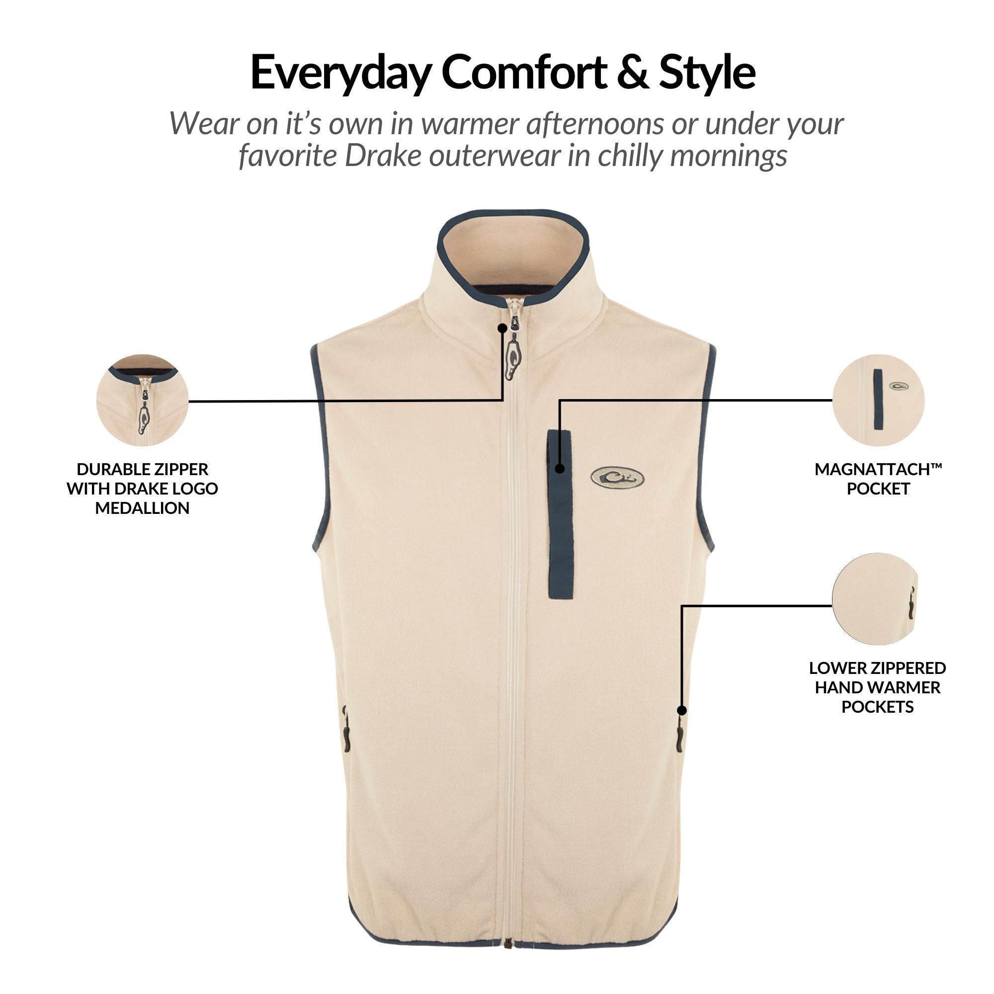 Drake Herren Dw1603 Fleece-Weste (1er Pack)
