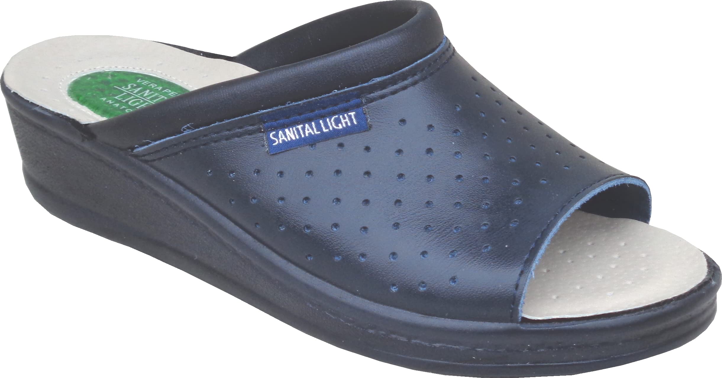 Sanital Light - Mule pour Famme en Cuir pour la Maison - 1351 avec Un Coussinet en Gel sur Le Talon