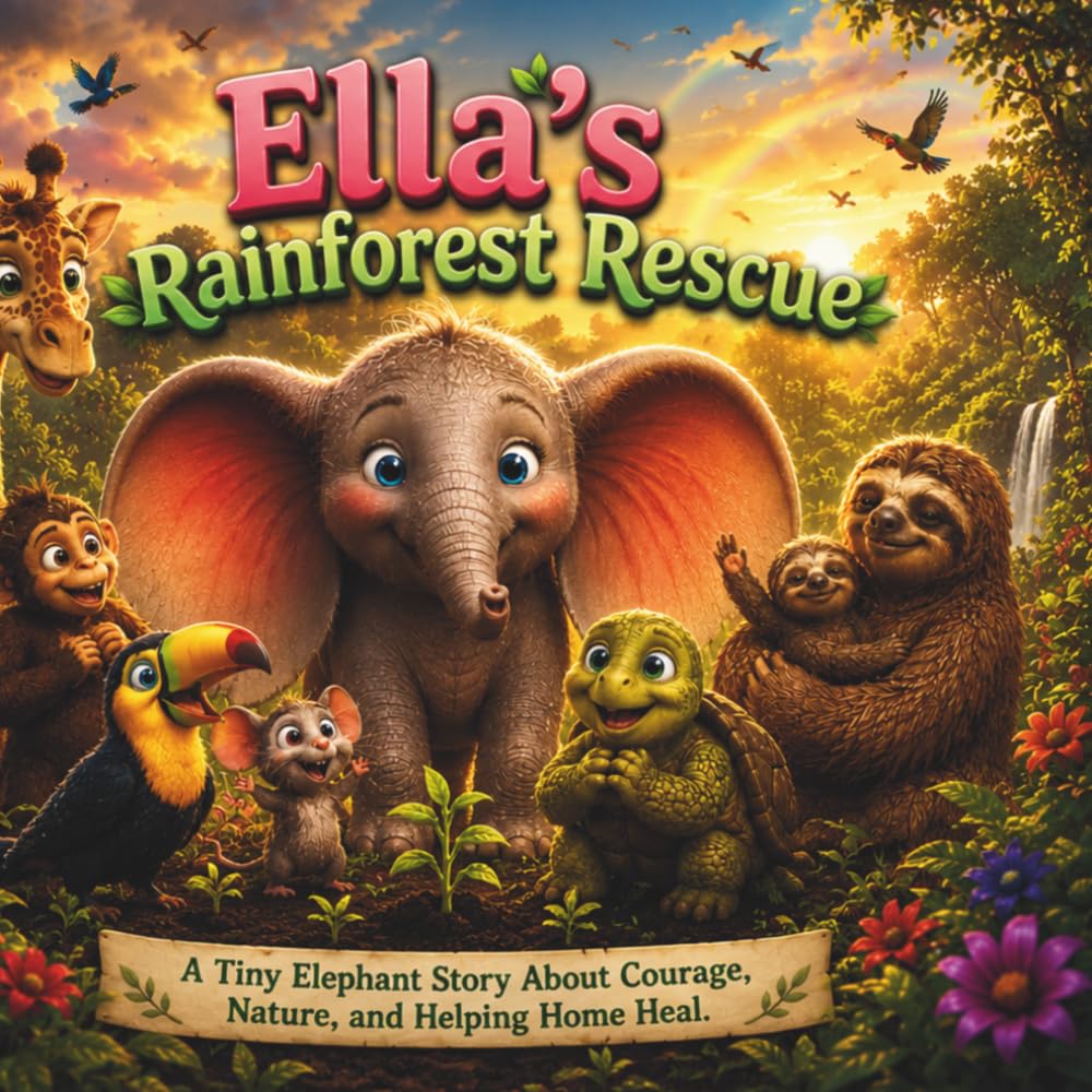 Ella’s Rainforest Rescu: A Heartwarming Picture Book About Courage, Teamwork, Nature, and Helping After a Storm (ELLA, THE BIG EAR ELEPHANT)
