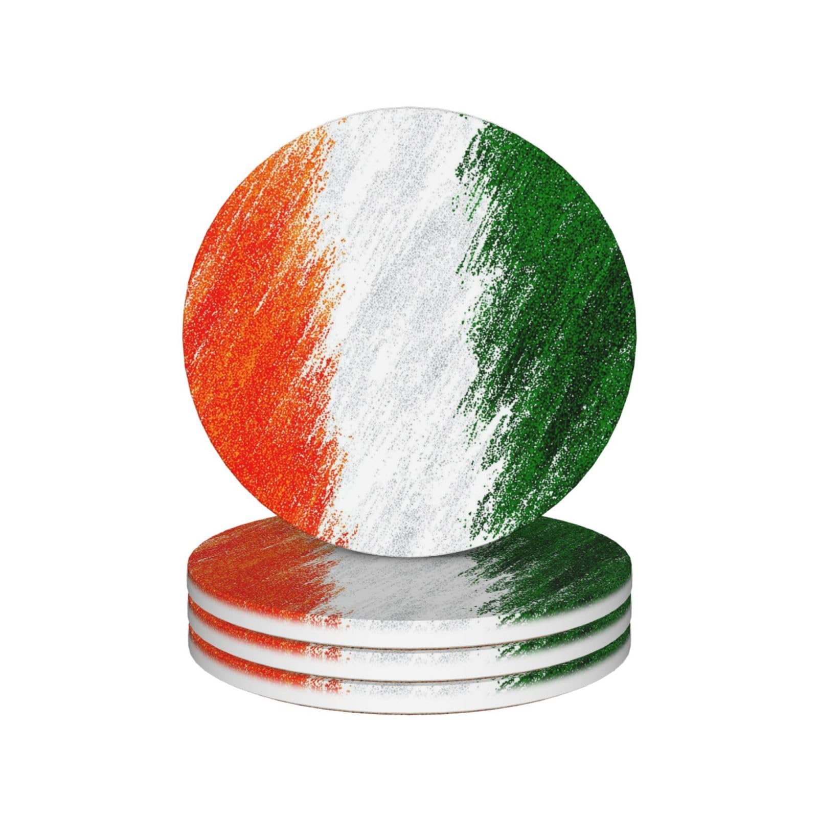 Drink Coasters Set of 4 Coffee Ceramic Coaster Irish Coasters for Drinks Coffee Cup Mat Heat Resistant Tabletop Protection Coaster Desk Accessorie Home Decorative
