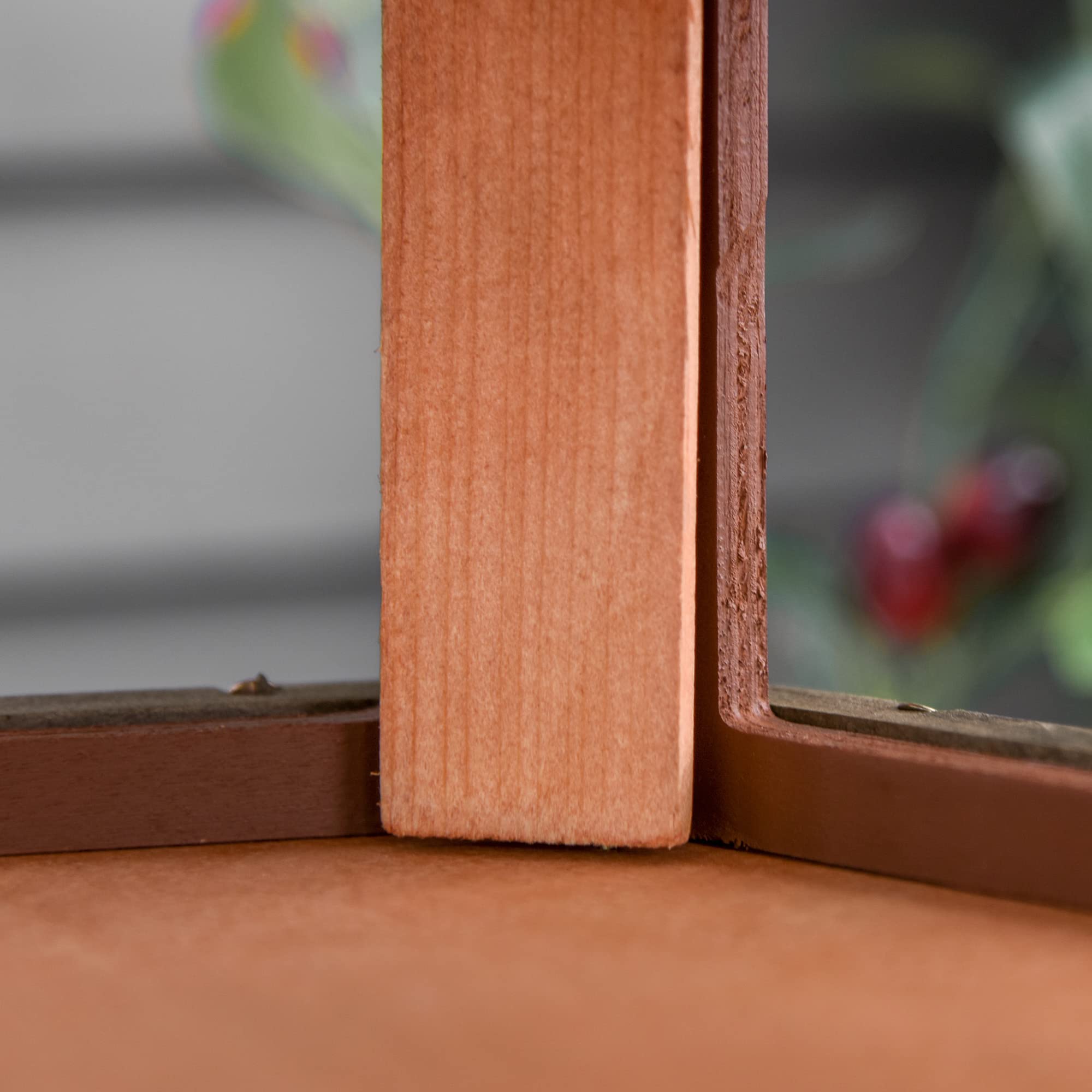 PawHut Comedero para Pájaros de Pie de Madera Maciza Ø52x130 cm con Techo Alimentador de Aves Silvestres Jardín Natural