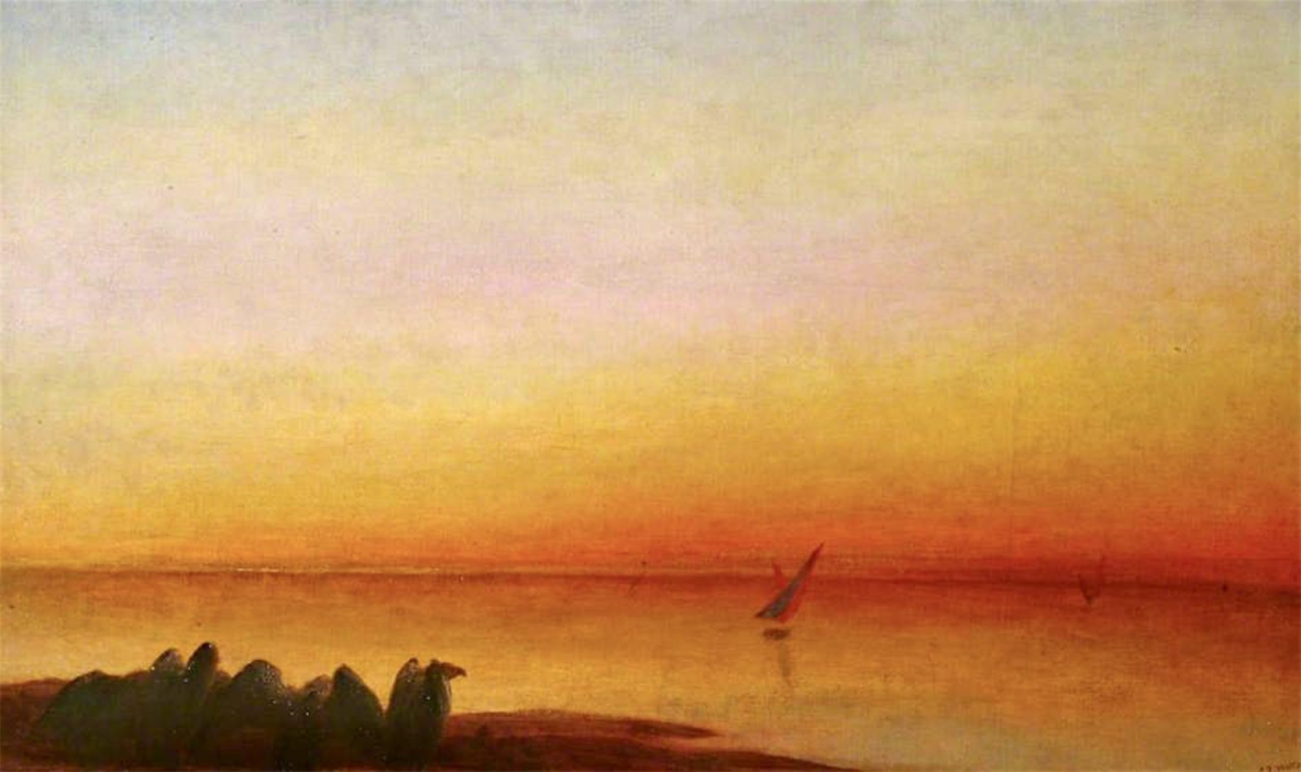 SERENDIPITP Abstract Painting Mural Print Picture Wall Decor Painting Sunset on the Nile by George Frederic Watts Vintage Wall Artwork for Home Decor 60x90cm