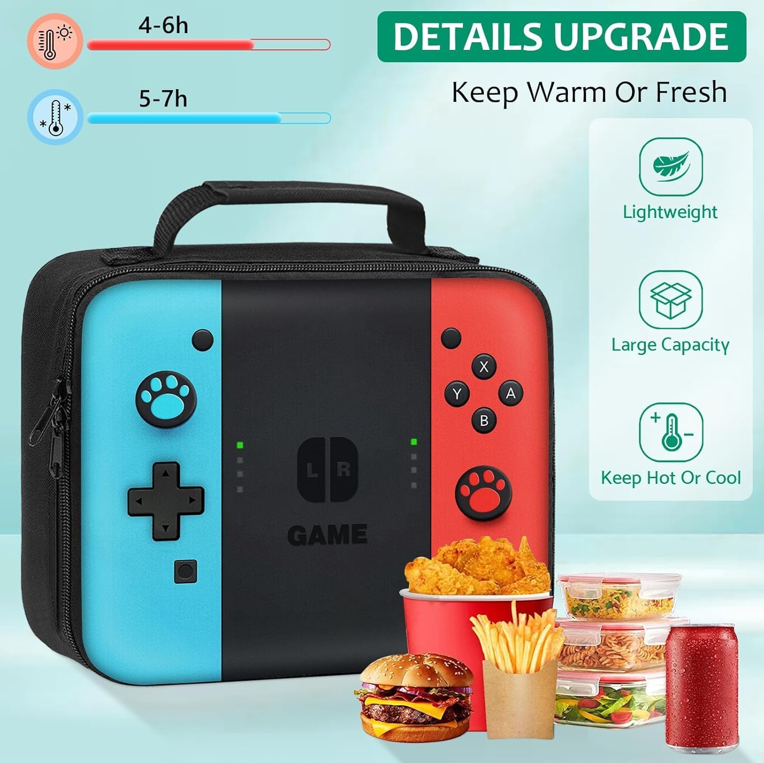 Kids Backpack For Boys，Gamer Boys Backpack For Children Teens Elementary Middle School, 17″ Students Bookbag - Image 3