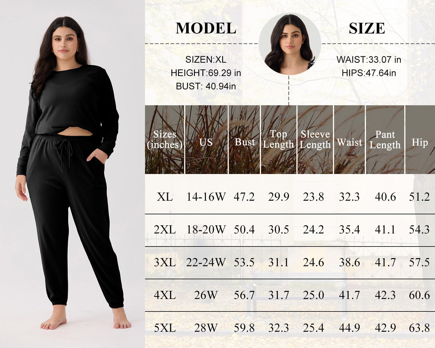 CARCOS Plus Size 2 Piece Outfits for Women Tie Dye Fall Sets for Womens Winter Lounge Set Track Suits Jogger Sets XL-5XL