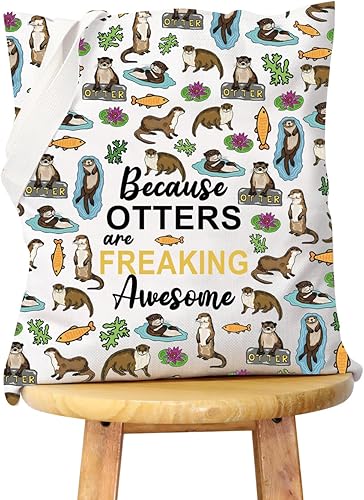 WCGXKO Regalos de nutrias marinas regalo para amantes de la nutria porque las nutrias son monstruosas bolsa con cremallera bolsa de maquillaje,