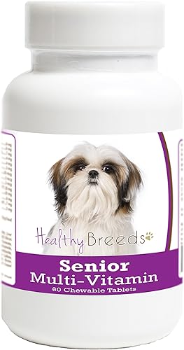 Healthy Breeds Multivitamina para Shih Tzu - Más de 200 razas - Tableta masticable diaria formulada por veterinarios - 60 masticables
