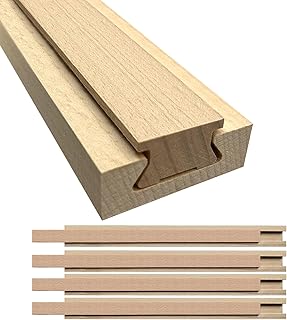 Wood Drawer Slides Center/Bottom/Classic Mounted, 15.7 Inches Wooden Dresser Undermount Guide Track Rails for Dresser Replacement Kit (L002-16In-4P)