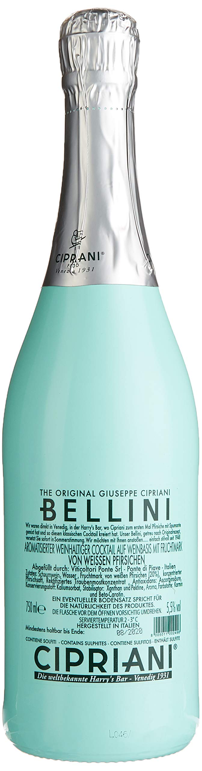 Viticoltori Ponte Original Cipriani Bellini Cocktail-Getränk, 0.75 Liter (3er Pack)