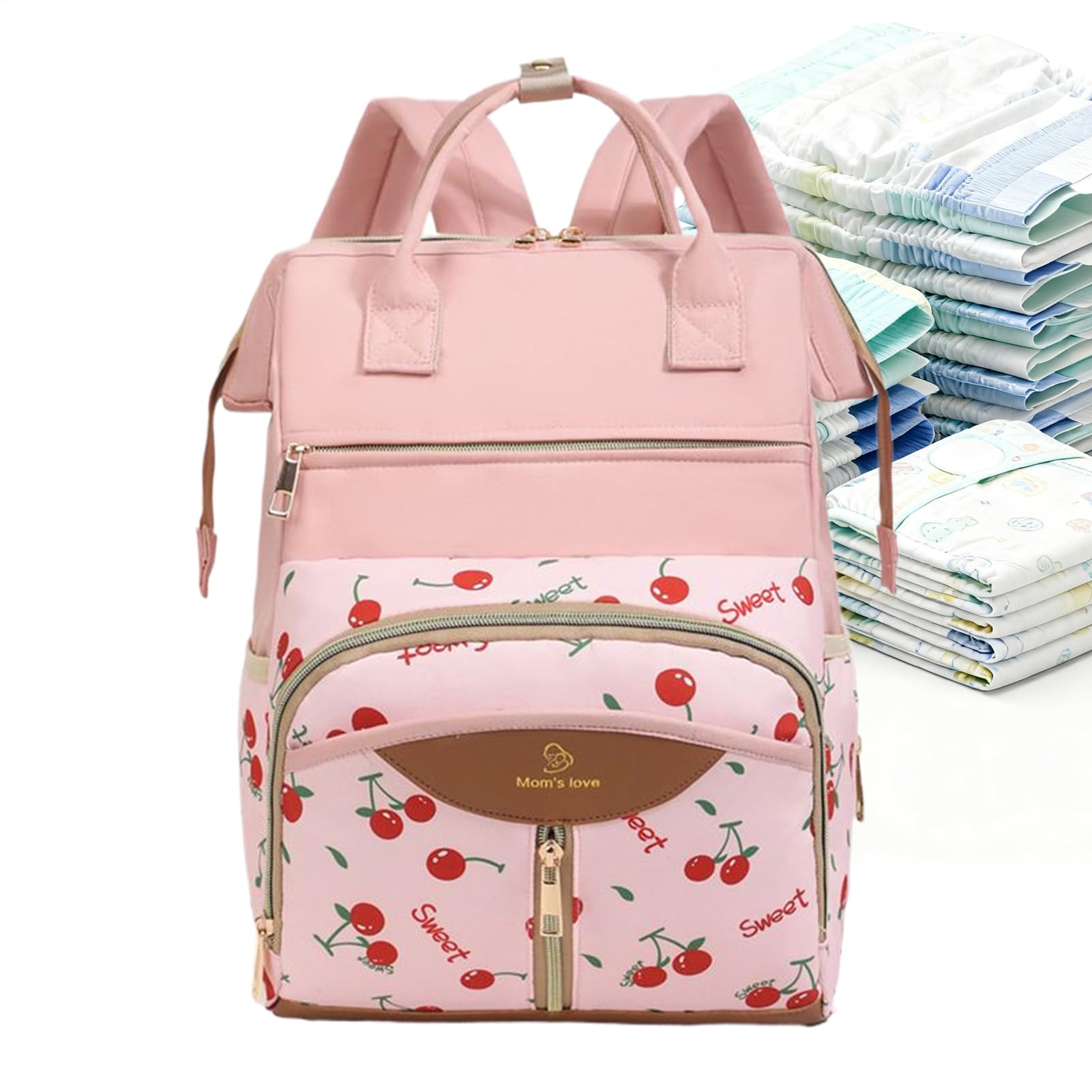 Sac à langer pour nourrisson Grand sac à langer imperméable de maternité | Sac à dos à langer avec tapis change Sangles-Poussette, Fourre-Tout De Maternité, Pour Femmes, Hommes, Papas, Mamans, Gar