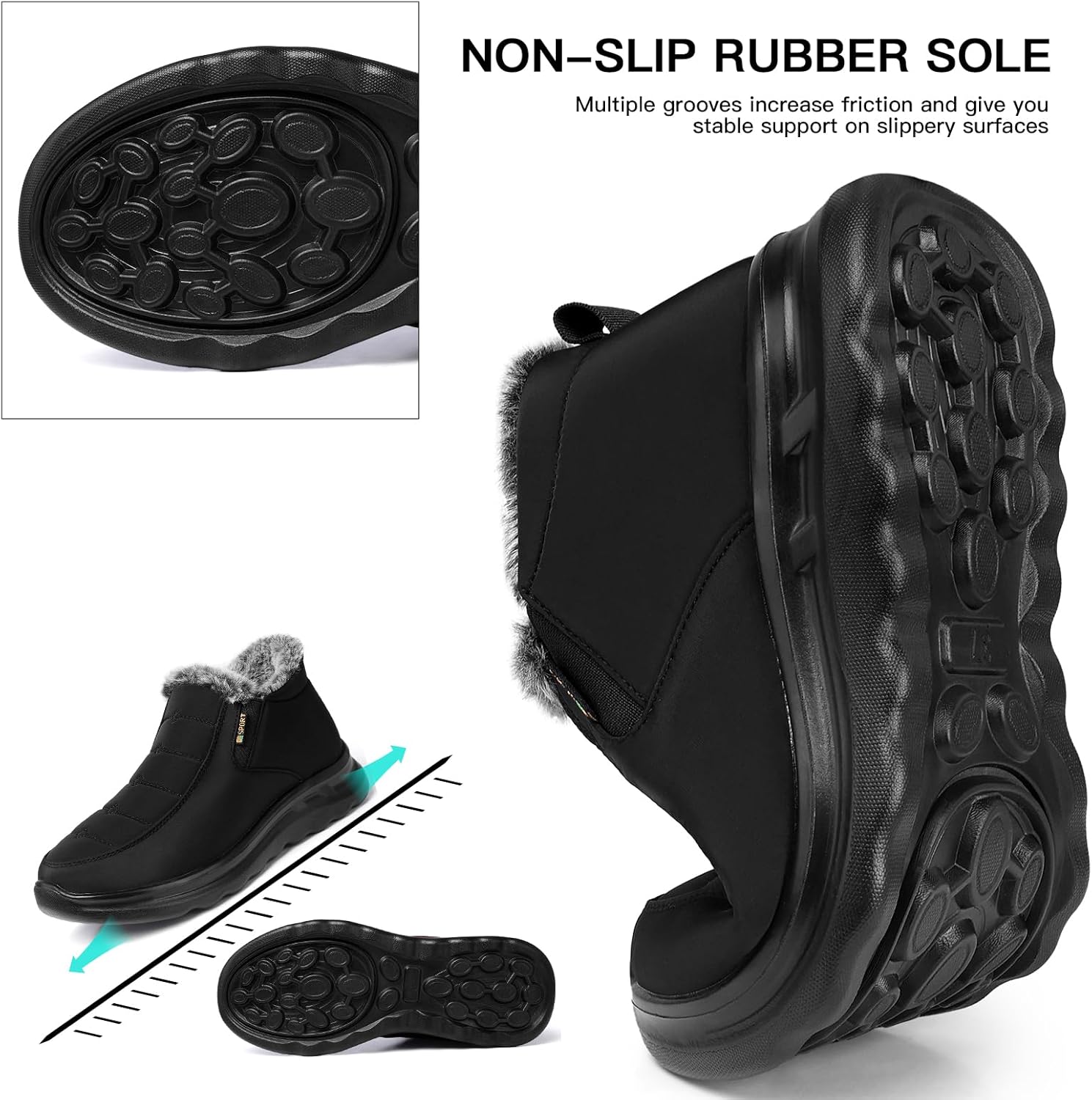 TEMOFON Womens Winter Snow Boots Warm Fur Lined Booties Waterproof Outdoor Shoes Comfortable Slip On Ankle Boot - Image 4