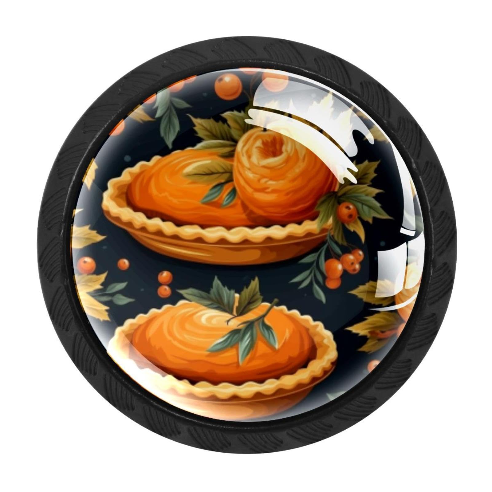 CHENZZZZ 4 Pack Cabinet Handles Black Thanksgiving Pumpkin Cabinet Knobs Draw