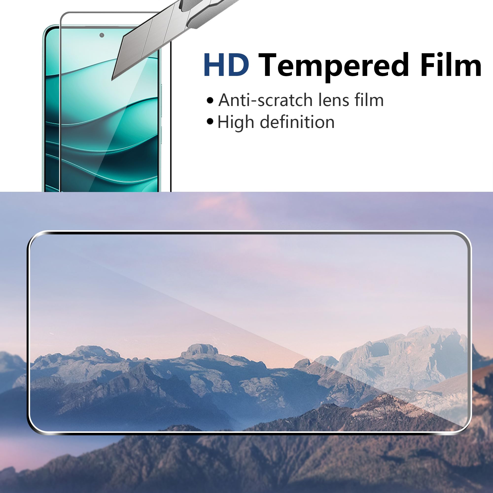 GIOPUEY Pellicola Proteggi Fotocamera Per ASUS ROG Phone 6 / 6 Pro – Vetro Temperato 2.5D (5 Pezzi) - 3