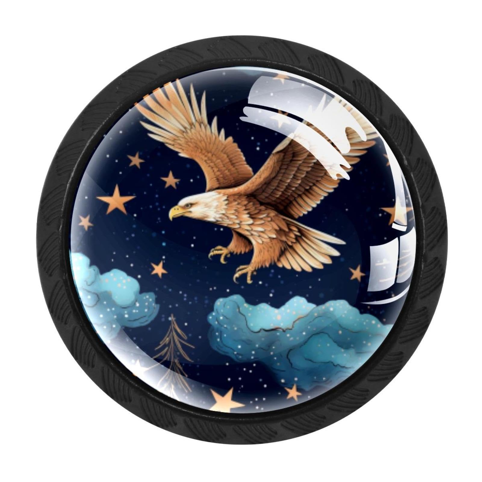 Chenzzzz Multicolored 15 Starry Eagle Drawer Knobs 4 Pack Crystal Dresser Knobs 35Mm Glass Cabinet Knobs For Home Office Bathroom