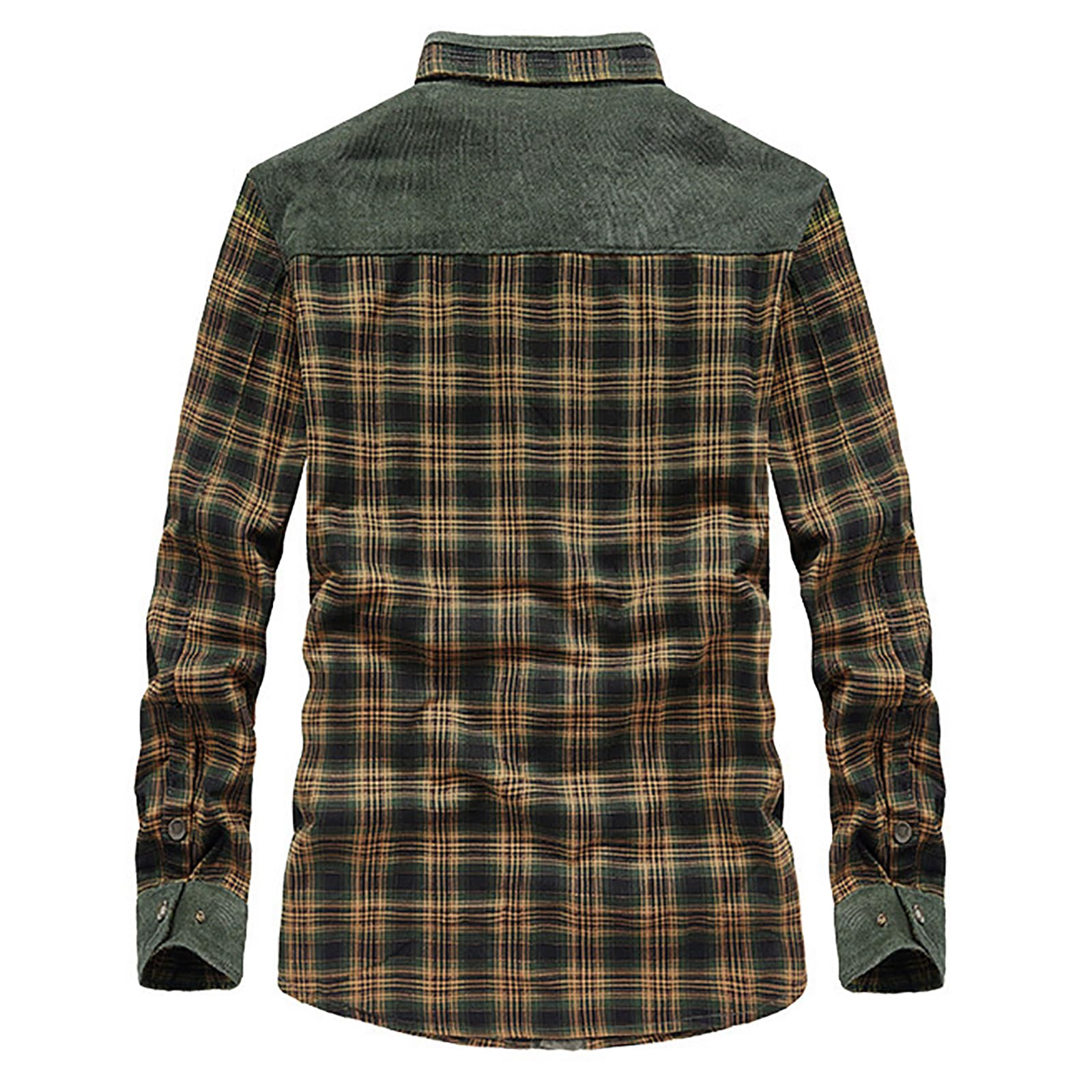 Herren Thermohemd Flanellhemd Winterjacke Fleecefutter Schützendem Holzfällerhemd Arbeitshemd(Size:L,Color:Grün)
