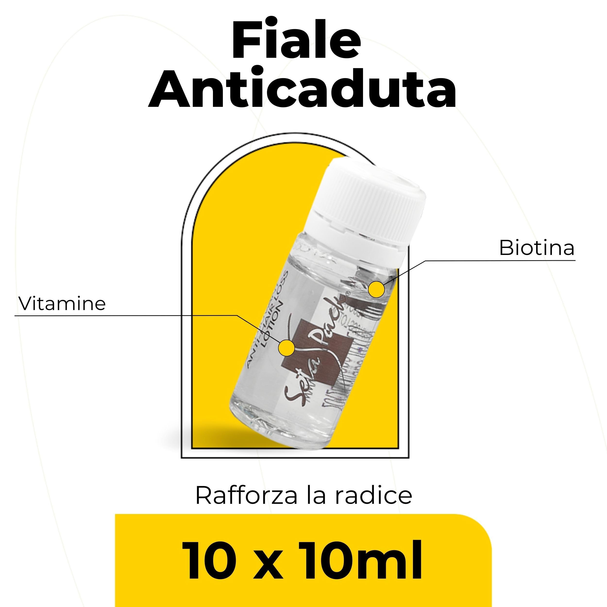 SETA PACK - Fiale Anticaduta Capelli con Biotina 10 pezzi x 10ml - Fiale per Capelli Donna e Uomo - Trattamento Anticaduta